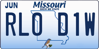 MO license plate RL0D1W