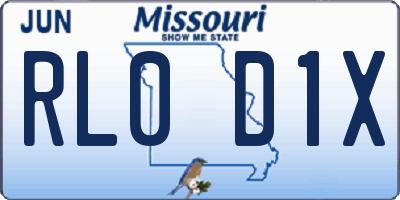 MO license plate RL0D1X