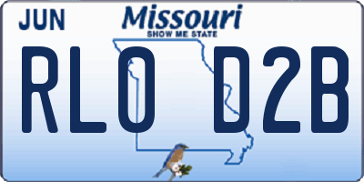 MO license plate RL0D2B