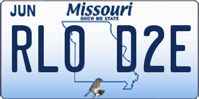 MO license plate RL0D2E