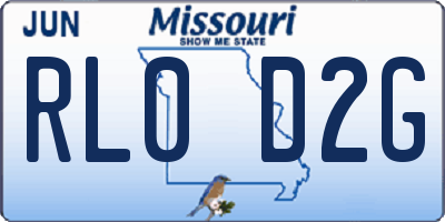 MO license plate RL0D2G