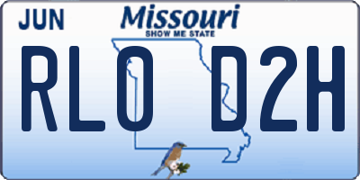 MO license plate RL0D2H