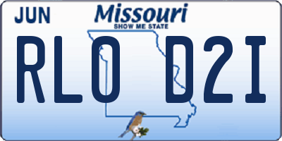 MO license plate RL0D2I