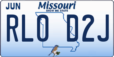 MO license plate RL0D2J