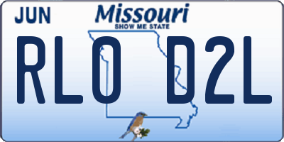 MO license plate RL0D2L