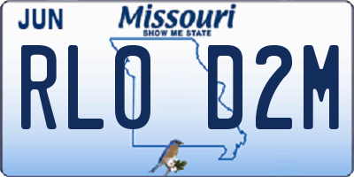 MO license plate RL0D2M