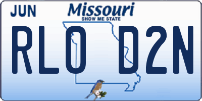 MO license plate RL0D2N