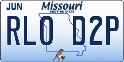 MO license plate RL0D2P