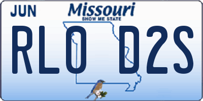MO license plate RL0D2S