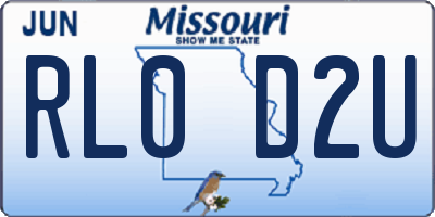 MO license plate RL0D2U