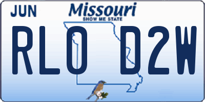 MO license plate RL0D2W