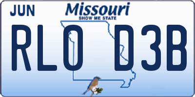 MO license plate RL0D3B