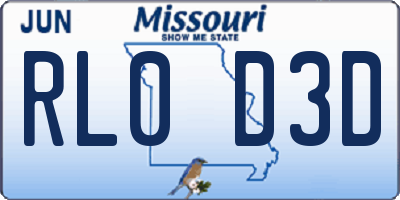 MO license plate RL0D3D