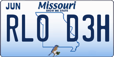 MO license plate RL0D3H