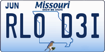 MO license plate RL0D3I