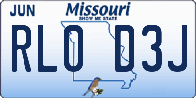 MO license plate RL0D3J