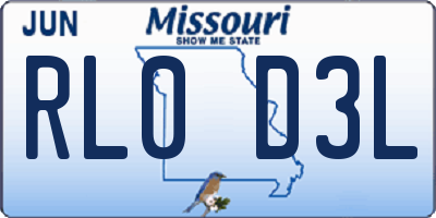 MO license plate RL0D3L