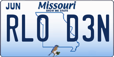 MO license plate RL0D3N