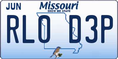 MO license plate RL0D3P