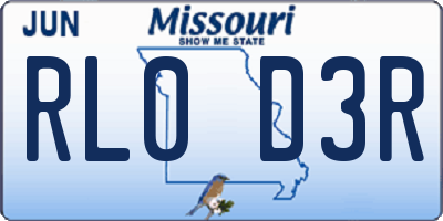 MO license plate RL0D3R
