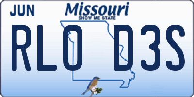 MO license plate RL0D3S