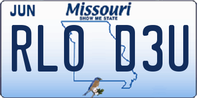 MO license plate RL0D3U