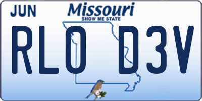 MO license plate RL0D3V