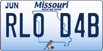 MO license plate RL0D4B