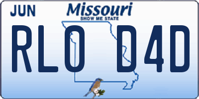 MO license plate RL0D4D