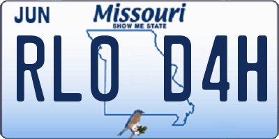 MO license plate RL0D4H