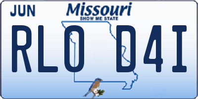 MO license plate RL0D4I