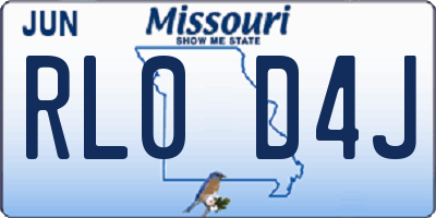 MO license plate RL0D4J