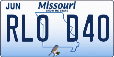MO license plate RL0D4O