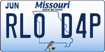MO license plate RL0D4P