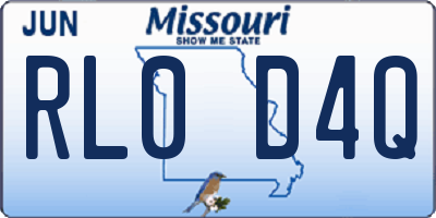 MO license plate RL0D4Q