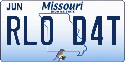 MO license plate RL0D4T