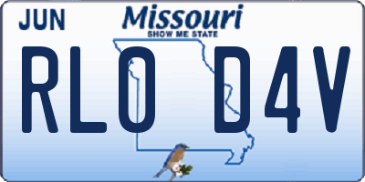 MO license plate RL0D4V