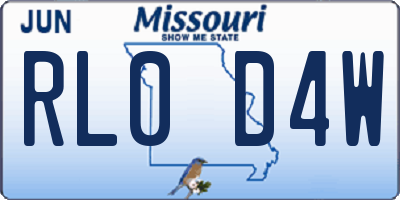 MO license plate RL0D4W