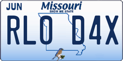 MO license plate RL0D4X