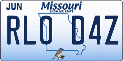 MO license plate RL0D4Z