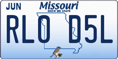 MO license plate RL0D5L