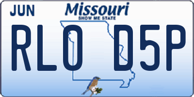 MO license plate RL0D5P