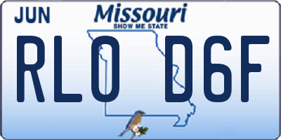 MO license plate RL0D6F