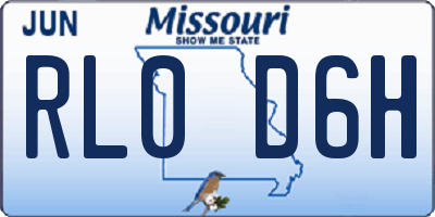 MO license plate RL0D6H