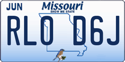 MO license plate RL0D6J
