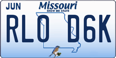 MO license plate RL0D6K