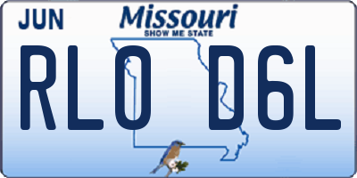 MO license plate RL0D6L