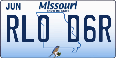 MO license plate RL0D6R