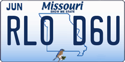 MO license plate RL0D6U