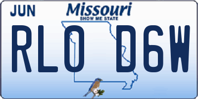MO license plate RL0D6W